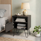 Tuhome Augusta Nightstand with Compact Modern Design, Spacious Storage Drawer and Open Shelf, Bedside Organization Solution for Small Bedrooms, Contemporary Functional Furniture to Enhance Comfort and Daily Use