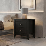 Tuhome Amara 24" Tall Nightstand with 2 Spacious Drawers, Wide Superior Top for Décor Display, Elegant Metal Handles, Classic–Modern Bedroom Storage Solution Offering Style, Functionality and Daily Organization