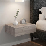 TUHOME Milano Floating Nightstand with Wall-Mounted Design, Spacious Storage Drawer and Upper Display Surface Offering Minimalist Space-Saving Organization and Durable Engineered Wood Construction for Modern Bedroom Interiors