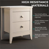 Tuhome Amara 24" Tall Nightstand with 2 Spacious Drawers, Wide Superior Top for Décor Display, Elegant Metal Handles, Classic–Modern Bedroom Storage Solution Offering Style, Functionality and Daily Organization