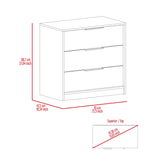 Tuhome Kaia 3 Drawers Dresser with Spacious Storage, Modern Superior Top for Décor, Functional Bedroom Organizer for Clothing and Essentials, Contemporary Space-Saving Furniture with Smooth Metal Hardware