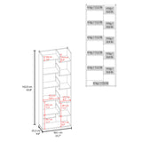 Clover 67" Tall Free Standing 6-Tier Bookcase with 11 Open Shelves, Vertical Storage Cabinet for Home Office and Living Room, Space-Saving Bookshelf Organizer for Decor, Books, Display and Modern Home Storage