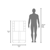 TUHOME Jakes 42" Tall Corner Bar Cabinet with Eight Wine Bottle Cubbies, Double-Door Storage Cabinet, Space-Saving Liquor Organizer for Living Room or Dining Room, Modern Home Bar Furniture with Functional Shelves and Elegant Design