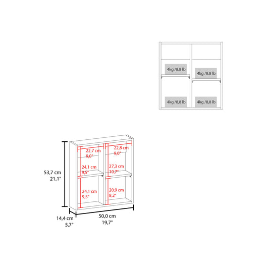 TUHOME Duma 21.1-Inch High by 19.7-Inch Wide Mirror Medicine Cabinet with One Door, Four Interior Shelves and Integrated Towel Rack, Wall-Mounted Storage Organizer for Bathroom or Kitchen Essentials