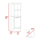 Eiffel Kitchen Pantry, Two External Shelves, Single Door Cabinet, Two Interior Shelves White