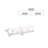 TUHOME Warrior Floating TV Stand with Two Open Media Shelves, Integrated Cable Management, Wall-Mounted Space-Saving Design, Modern Storage Solution for Electronics and Décor, Ideal for Enhancing Contemporary Living Rooms