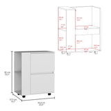 Glasgow Bar Cart with Two Pull-Down Door Cabinets, Two Open Shelves, Smooth Rolling Wheels with Brake System, Compact Mobile Serving Cart for Home Entertaining, Kitchen Storage and Living Room Organization