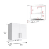 Tuhome Kymo Wall Storage Cabinet with Double Doors, Internal Shelving and Integrated Broom Hangers, Space-Saving Wall-Mounted Utility Organizer for Cleaning Supplies with Modern Design and Durable Construction