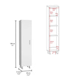 Vintro Freestanding Storage Cabinet with Internal Storage Shelves, Tall Single Door, Four Interior Shelves, Metal Handle and Legs