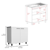 Napoles 2 Utility Sink with Cabinet, Stainless Steel Countertop, Interior Shelf