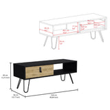 TUHOME Huna Coffee Table with Modern Hairpin Legs, Spacious Storage Drawer and Open Shelf Compartment Offering Contemporary Living Room Functionality and Durable Engineered Wood Construction for Everyday Home Use