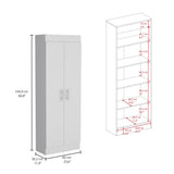 TUHOME Nepal Pantry Cabinet with Two-Door Vertical Storage, Five Spacious Interior Shelves, Easy-Access Handles, Space-Efficient Design for Organizing Groceries, Kitchenware and Everyday Essentials in Modern Kitchens