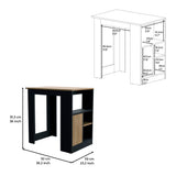 Stirling Kitchen Island with Spacious Top Surface, Push-to-Open Cabinet, Three Side Storage Shelves and Modern Multi-Functional Design for Meal Prep, Dining Convenience and Enhanced Everyday Kitchen Organization