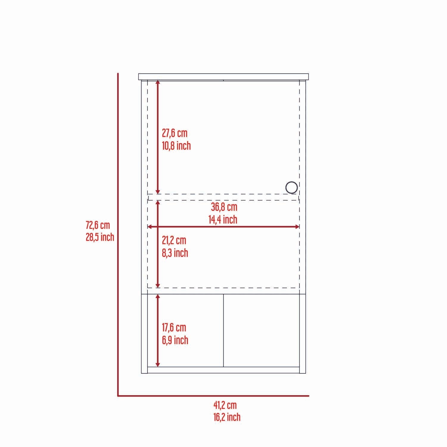 Arya Medicine Single Door Cabinet, One Shelf, Two Inerior Shelves