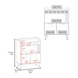 TUHOME Vance 40" High Bar Cabinet with Six Bottle Cubbies, Double-Door Storage Cabinets, Four Open Shelves, Modern Liquor and Wine Rack for Living Room, Dining Room, Home Bar Organization and Display