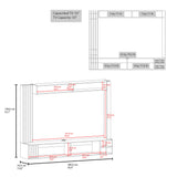 TUHOME Bremmen Entertainment Center with TV Panel, Open Shelving and Concealed Storage Compartment, Modern Media Console for Organized Living Rooms or Bedrooms, Functional Display and Device Organization for Contemporary Homes