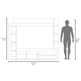 TUHOME Cecil Entertainment Center and TV Stand with Open Media Shelves, One-Door Storage Compartment and Spacious Top Surface, Modern Organization Unit for Living Rooms, Functional Display and Device Storage for Contemporary Homes