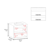 Chaux Floating Vanity, Wall-Mounted Bathroom Unit with Double Soft-Close Doors, Durable Resin Sink, Two Open Shelves for Smart Storage, Modern Bathroom Storage Solution for Small Spaces and Compact Bathrooms