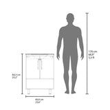 Conrad Freestanding Bathroom Vanity with Resin Sink, One-Door Cabinet, Open Shelf for Storage, Compact Modern Design for Small Bathrooms, Powder Room, and Space-Saving Organizer