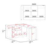 TUHOME Alfie Rotable Desk with Adjustable Two-Direction Workstation Design, Spacious 72-Inch Surface and Integrated Storage Compartments, Versatile Freestanding Office Desk for Home Studios, Study Areas and Organized Workspaces