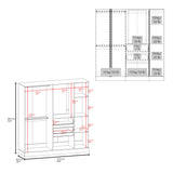 Kamelot Practical and Elegant Freestanding Armoire Wardrobe Double Door Design with Spacious Interior Featuring Hanging Rod and Interior Shelving for Comprehensive Bedroom Storage Solution