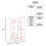 Denver Adjustable Armoire, 68" High with Rods, Double Door Cabinet, Three Drawers, Two Shelves, Compact and Space-Saving Bedroom Storage Solution for Clothes and Accessories