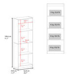 Home Tall Elegant 4-Shelf Bookcase with Open Storage, Freestanding Modern Design for Living Rooms, Offices, or Bedrooms, Practical and Elegant Storage Solution with Clean Lines and Sturdy Construction