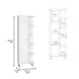 TUHOME Crovie Linen Bathroom Cabinet with Four Open Shelves, Tall Space-Saving Vertical Storage Unit for Towels, Toiletries and Essentials, Modern 63-Inch High Organizer Designed for Fresh, Functional Bathroom Decor