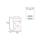 Nissi Floating Wall-Mounted Bathroom Vanity with Resin Sink, One-Door Cabinet, Compact 18" Design in Natural Oak, Space-Saving and Modern Solution for Small Bathrooms, Powder Rooms, and Guest Bathrooms