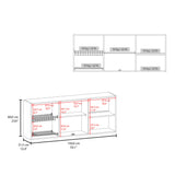 Wall Cabinet Superior 150, Dishes Cabinet with four Doors and Six Shelves