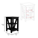 Taylor End Table with Three-Tier Open Storage Shelves, Compact Modern Side Table and Nightstand for Small Spaces, Versatile Sofa Table or Bedside Organizer for Living Room, Bedroom, Office or Entryway Functional Home Organization