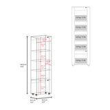 Tanalea Tall Freestanding Bookshelves and Bookcase with 3 Open Display Shelve and, 2 Doors for Hidden Storage, Living Room, Home Office or Bedroom Storage