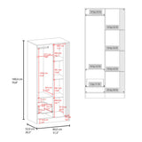 Vance Modern Freestanding Armoire Wardrobe Console Double Door Design Offering Sleek and Functional Storage Solution Featuring Interior Hanging Rod and Multiple Shelves for Wardrobe Organization