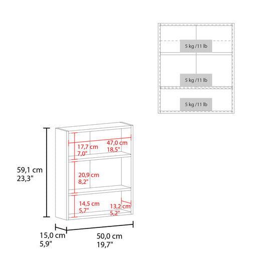 Wanna 23" High Double Door Medicine Cabinet with Three Storage Shelves, Wall-Mounted Bathroom Organizer with Adjustable Interior Shelves and Open Display Shelf, Modern Bathroom Storage Solution
