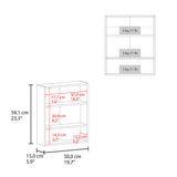 Wanna 23" High Double Door Medicine Cabinet with Three Storage Shelves, Wall-Mounted Bathroom Organizer with Adjustable Interior Shelves and Open Display Shelf, Modern Bathroom Storage Solution