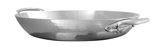 Mauviel M'ELITE Hammered 5-Ply Round Pan With Cast Stainless Steel Handles, 6.3-In