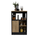 Stirling Kitchen Island with Spacious Top Surface, Push-to-Open Cabinet, Three Side Storage Shelves and Modern Multi-Functional Design for Meal Prep, Dining Convenience and Enhanced Everyday Kitchen Organization
