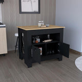 TUHOME Arlet Kitchen Island with Spacious Two-Door Cabinet Storage, Open Utility Shelf, Functional Workstation Surface, Versatile Organization Design for Modern Homes, Ideal for Enhancing Everyday Kitchen Efficiency