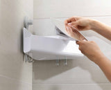 EasyStore™ White Corner Shower Shelf with Removable Mirror