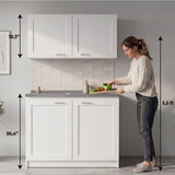 TUHOME Zurich Cabinet Set with Double Door Cabinet, Two Interior Shelves, Spacious Storage and Superior Top Surface for Organized Kitchen Spaces, Freestanding Solution for Home Efficiency and Daily Convenience