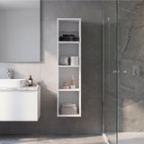40" High Wall Cabinet, Vertical Wall-Mounted Storage Tower with 4 Spacious Shelves, Slim Bathroom Organizer for Toiletries & Towels, Space-Saving Modern Cabinet, Easy Assembly