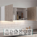 Tuhome Napoles 39" W Double Door Wall Cabinet with Spacious Interior, Two-Tone Finish, Ideal for Kitchen, Office, Bathroom, or Garage Storage