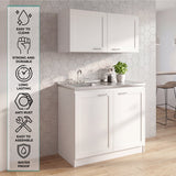 TUHOME Zurich Cabinet Set with Double Door Cabinet, Two Interior Shelves, Spacious Storage and Superior Top Surface for Organized Kitchen Spaces, Freestanding Solution for Home Efficiency and Daily Convenience