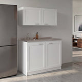 TUHOME Zurich Cabinet Set with Double Door Cabinet, Two Interior Shelves, Spacious Storage and Superior Top Surface for Organized Kitchen Spaces, Freestanding Solution for Home Efficiency and Daily Convenience