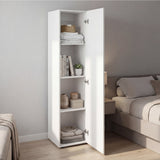 Home Linen Freestanding Tall Cabinet with Single Door and 4 Horizontal Storage Shelves, Cabinet for Bathroom, Bedroom or Laundry Room