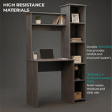 Tuhome Versalles Writing Desk with Two Superior Shelves, Five Side Open Storage Compartments, Space-Saving Modern Workstation Design for Studios and Offices, Ideal for Organization, Books, Accessories and Daily Productivity