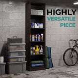 Home Slim 5-Shelf Narrow Bookcase with Open Shelves, Freestanding Modern Storage Solution for Living Rooms, Offices, or Bedrooms, Stylish and Practical Bookcase with Clean Lines and Sturdy Construction