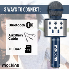 Mockins Bluetooth Karaoke Microphone - Navy Blue