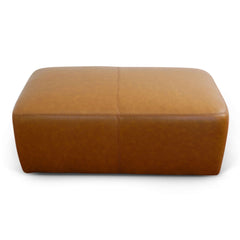 Arten Mid-Century Modern Tan Leather Ottoman