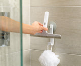 EasyStore™ Pack of 2 Light Grey Shower Squeegees with Storage Hook